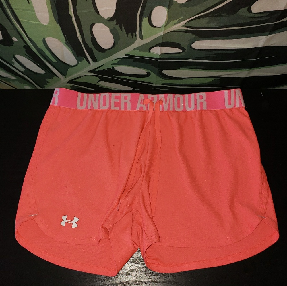 Peach under armour shorts